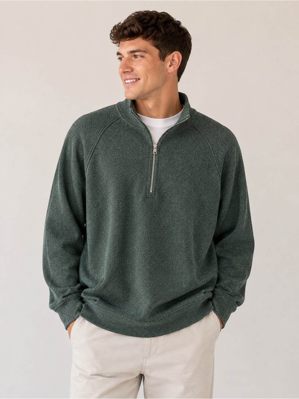 lululemon athletica Men's Half-Zip Sweater - Dark Green